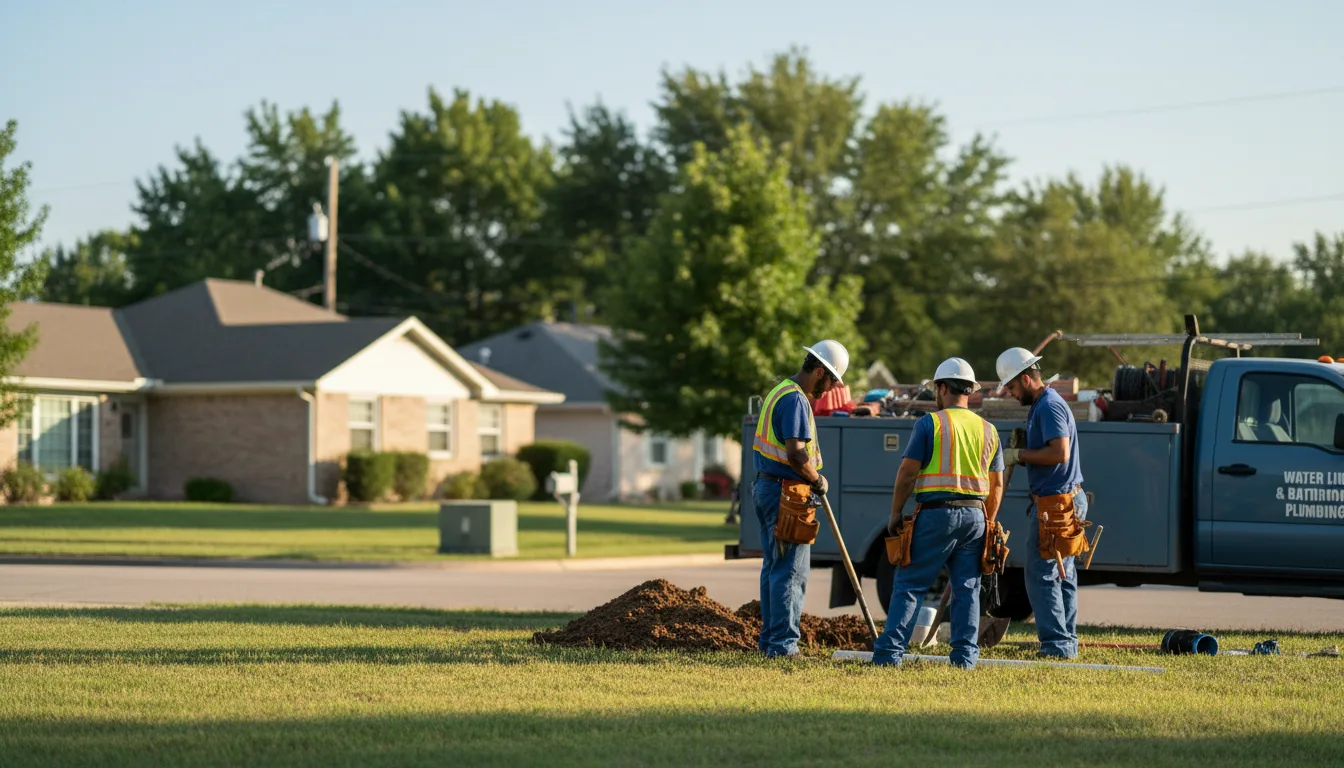 Residential water line and bathroom plumbing service in Boggstown, IN